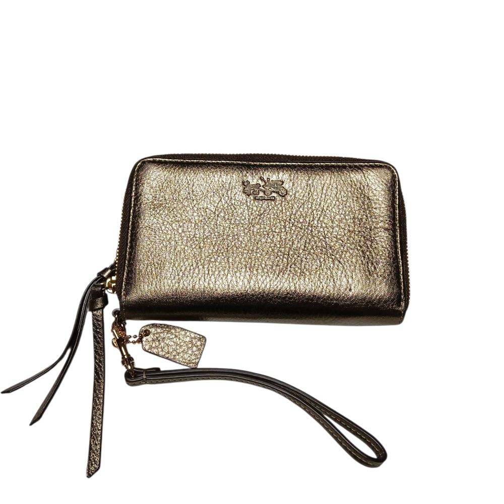 Coach Gold  Matallic Wristlet Wallet